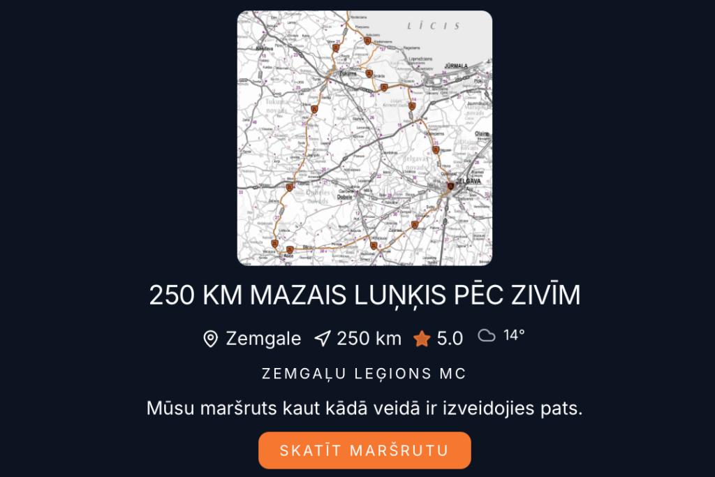 Zemgaļu Leģions MC Maršruts / Latvijas Motoklubu Leģendas